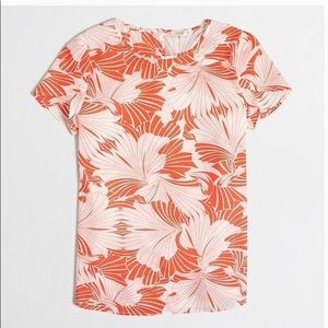 J. Crew Factory Orange White Floral Petal Sleeve